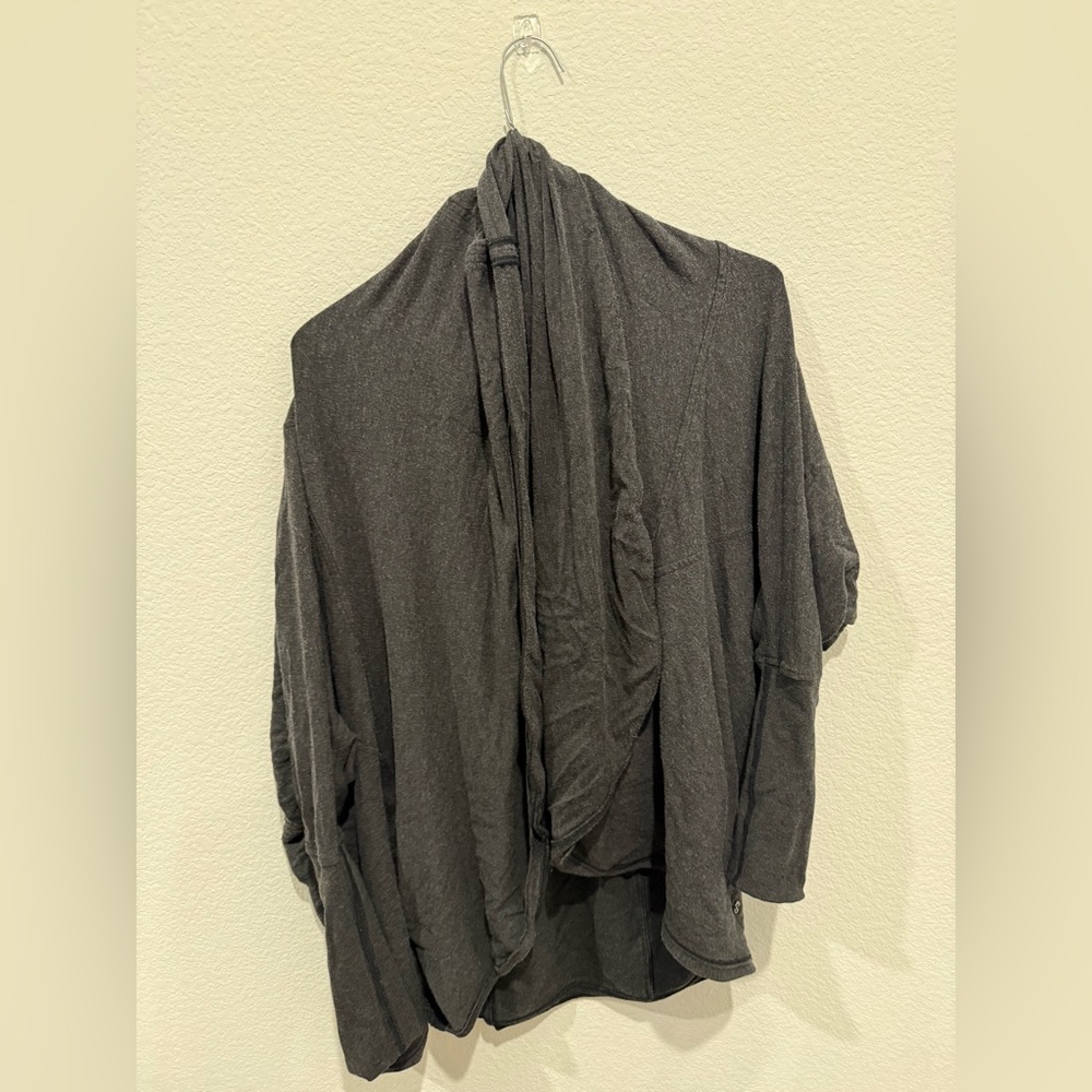 lululemon athletica Charcoal Open Draped Cardigan